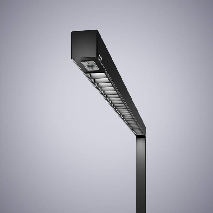 Waldmann LED vloerlamp Straight.single, zwart, 3000K, sensor, 205 cm