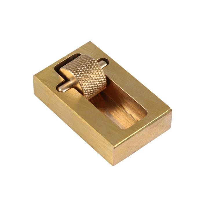 Lederen Bovenrand Verf Olie Roller Doos Applicator DIY Knutsels Behandelingsgereedschap Messing met Extra Roller brown
