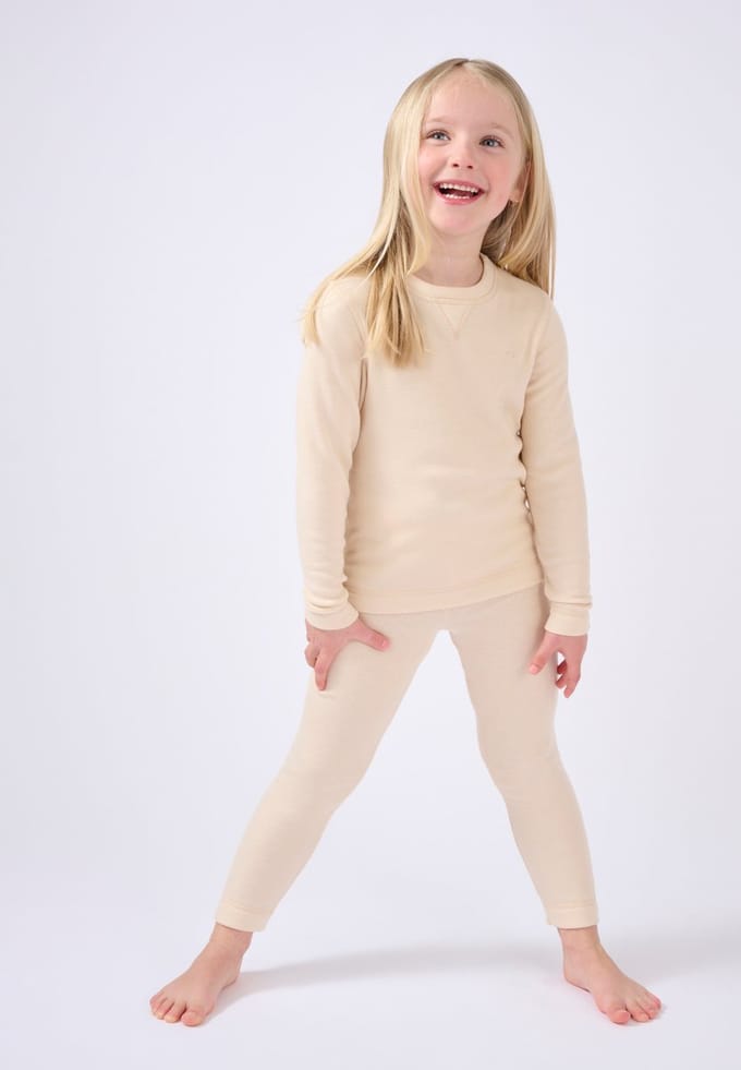 Damart - T-shirt fleece Thermolactyl Sensitive - Kinderen - Beige - 6 JAAR