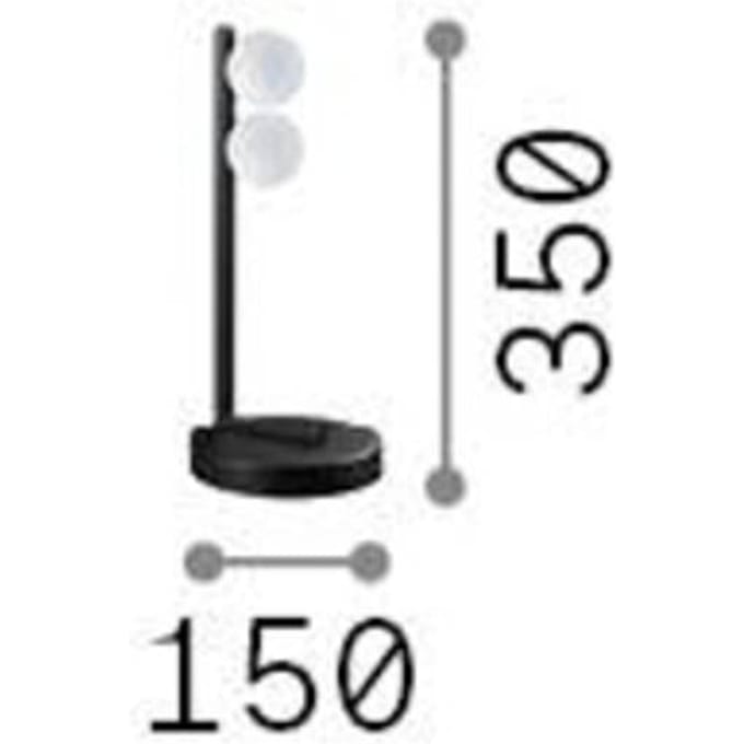 Ideal Lux LED tafellamp Ping Pong wit 2-lamps glas metaal