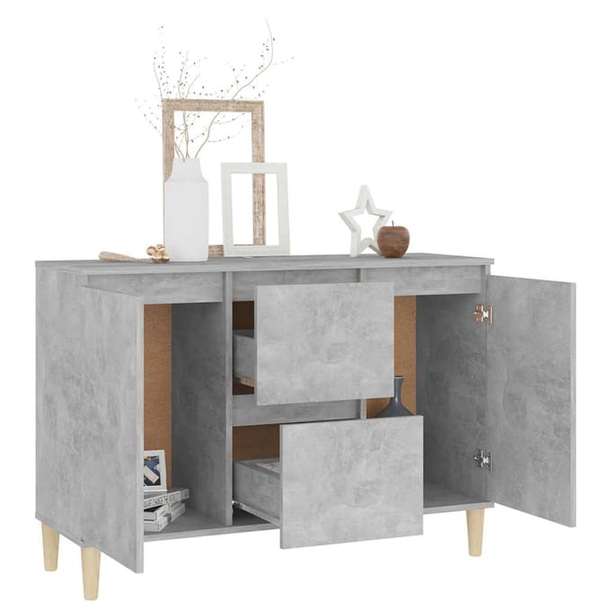 vidaXL - Dressoir - 101x35x70 - cm - bewerkt - hout - betongrijs