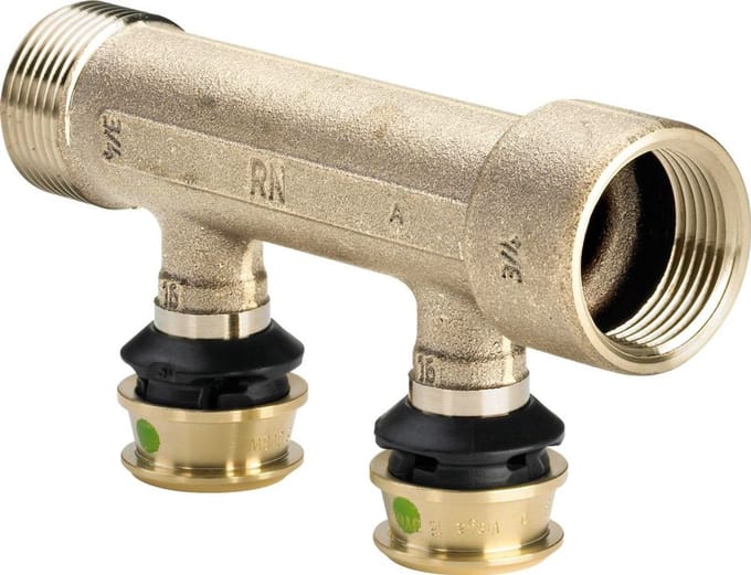 Viega Raxofix-verdeler, d 16mm, G 3/4, n 2 siliciumbrons Model 5326.06, 645618