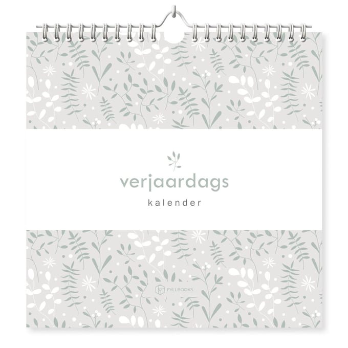 Fyllbooks - Verjaardagskalender - Kalender Verjaardagen - Botanical - 13 Pagina's