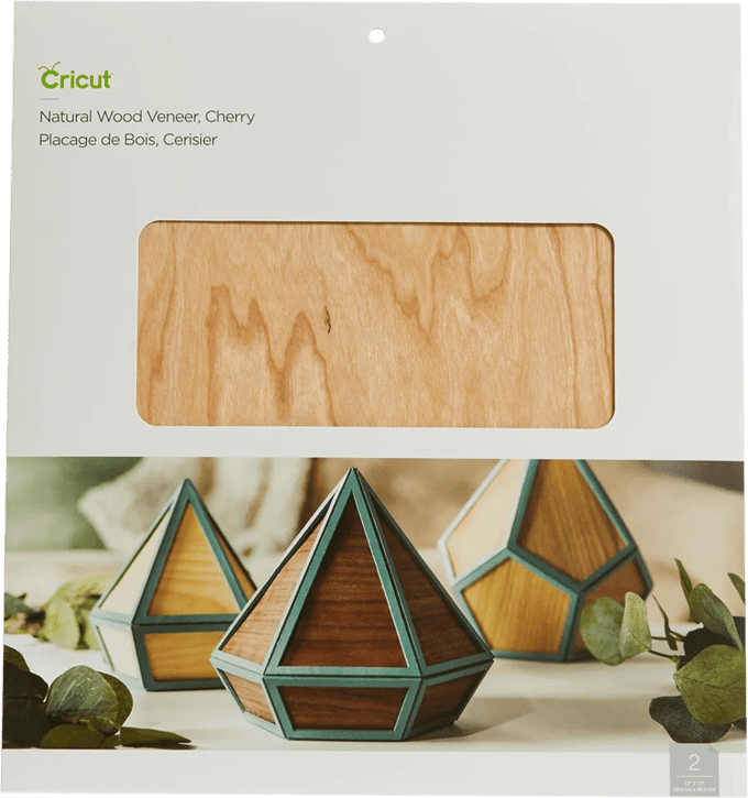 Cricut Natural Wood Veneer - craft material - 305 x 305 mm - 2 sheets - cherry - wood