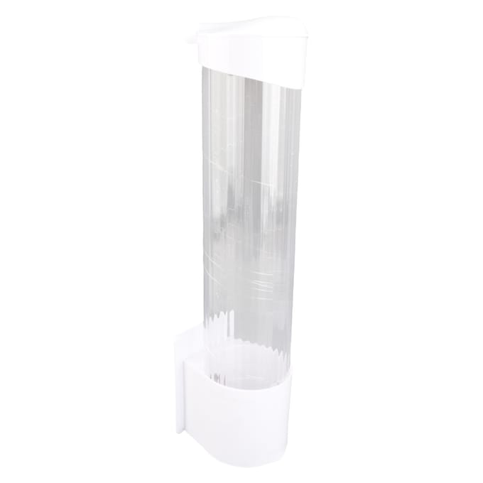 Stofdichte papieren bekerdispenser plastic houder 7,5 cm 50 bekers handige container white