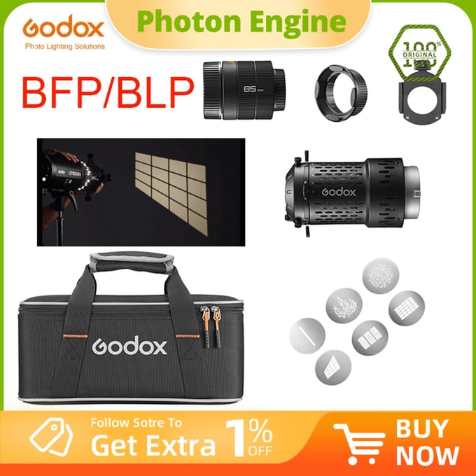 Godox BLP BFP LED-projectiebevestiging Fotografielicht Condensor Bowens Mount Art Special Effects Shaped Beam Light Cylinder