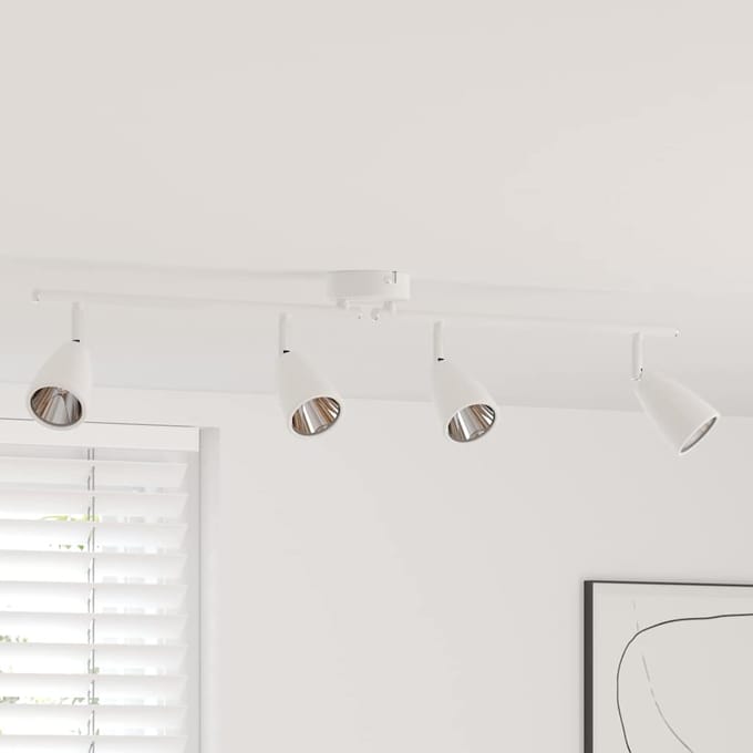 vidaXL Plafondspot met schijnwerpers Wit 70 x 12,5 x 10,5 cm Metaal