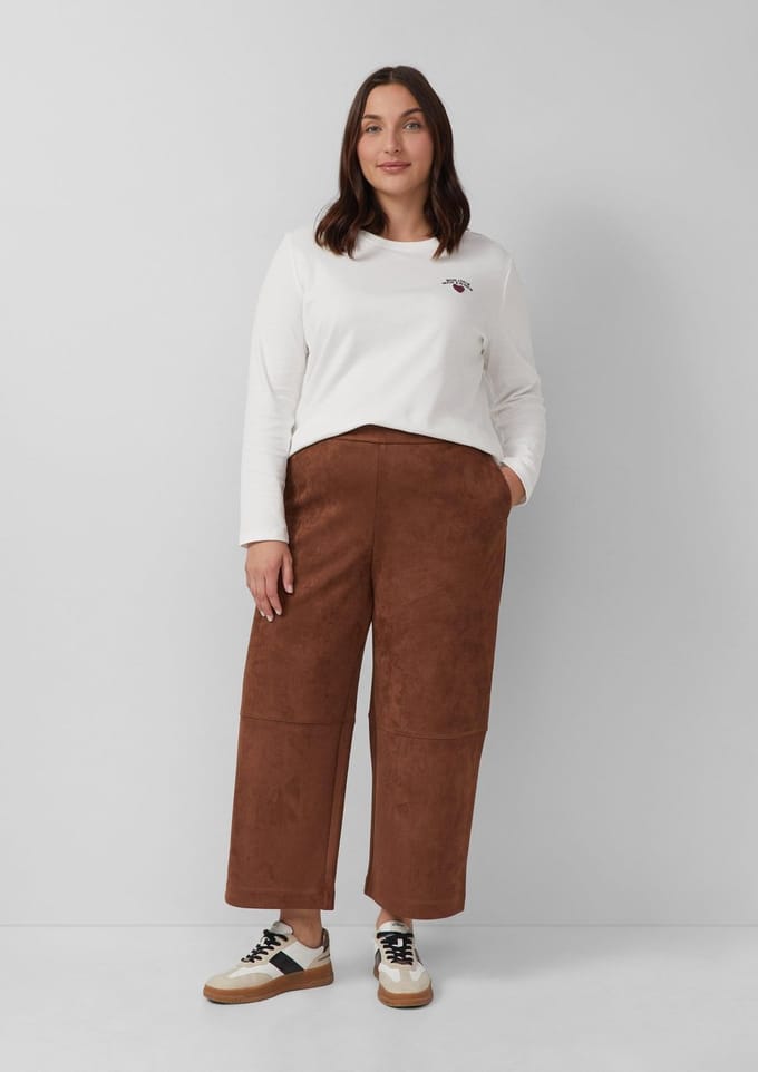 Zachte fluwelen broek met elastische taille voor dames s.Oliver