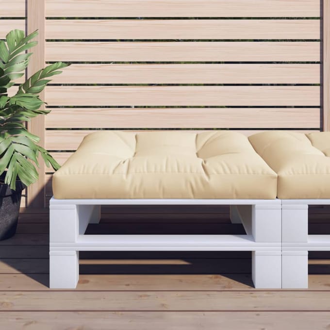 vidaXL - Palletkussen - 70x70x12 - cm - beige