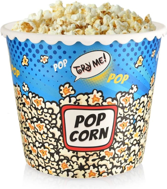 Popcorn en Chips Bak 2,3 l - Bak - Box - Popcornemmer - Popcornzakjes - Schaal