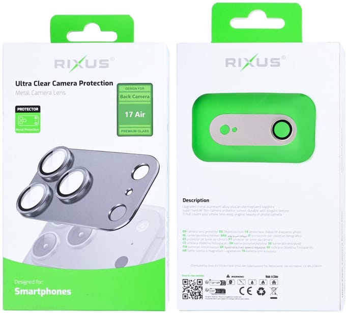 Rixus Ultra Clear Camera Protection For Apple iPhone 17 Air Light Gold