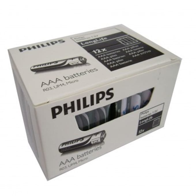 Philips Batterij LongLife AAA R03 12x4 stuks
