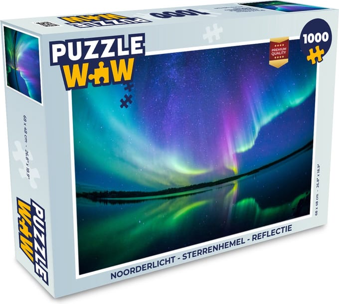 Puzzel Noorderlicht - Sterrenhemel - Reflectie - Legpuzzel - Puzzel 1000 stukjes volwassenen