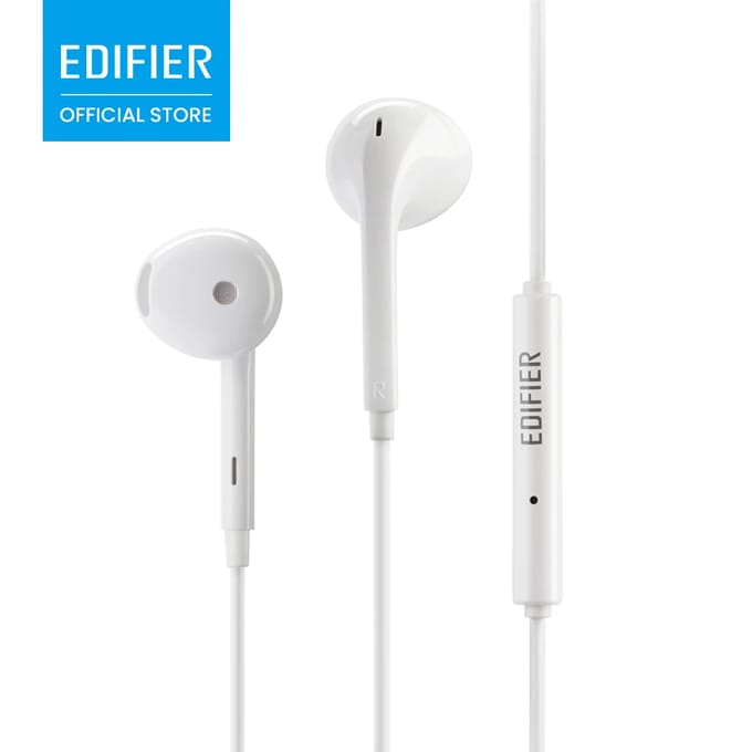 EDIFIER P180 Plus bedrade in-ear oordopjes 14,2 mm neodymium driver 3,5 mm plug met microfoon 3-knops inline-bediening voor heldere gesprekken White