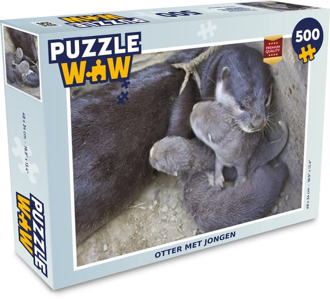 Puzzel Otter met jongen - Legpuzzel - Puzzel 500 stukjes