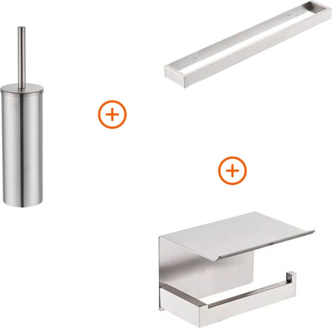 Toilet accessoires set Rvs exclusief met beugel