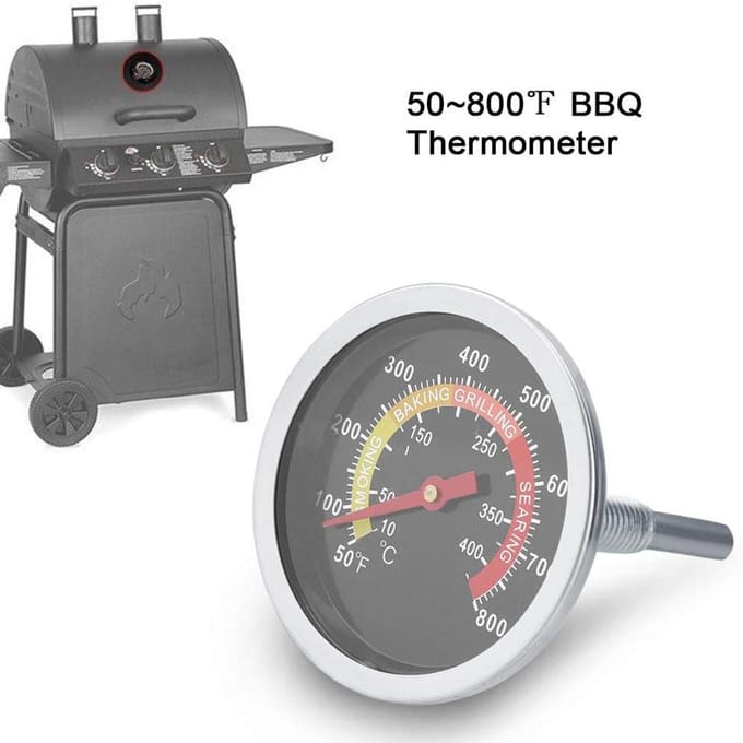 2 stuks temperatuurmeter thermometer kit voor barbecue grill roker pitthermostaat gray