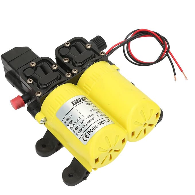 Dubbelzuigende elektrische zelfaanzuigende membraanwaterpomp 12V 100W(geel)