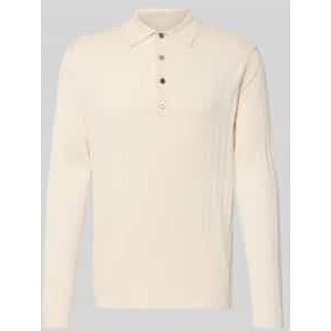 Profuomo polo lange mouw beige