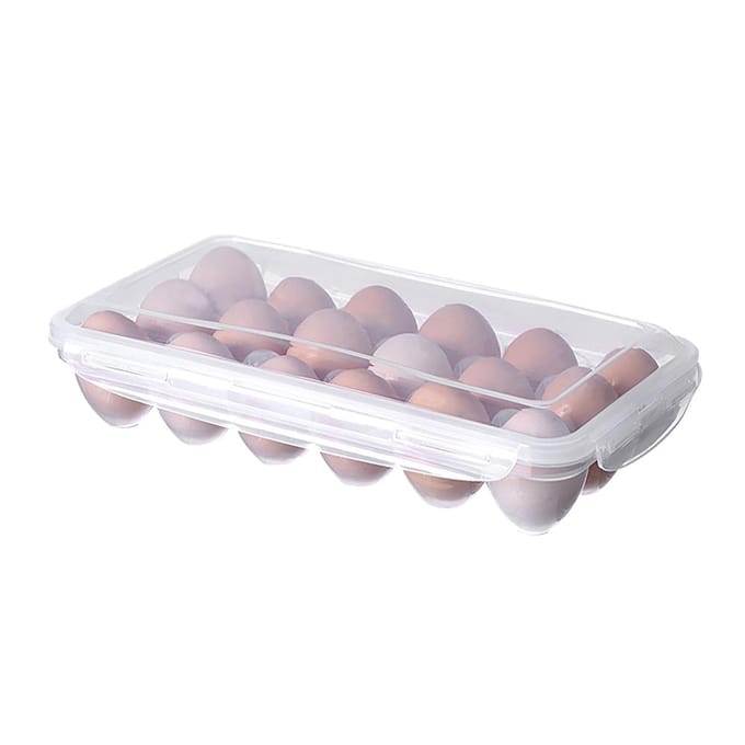 18/10 Vakken Eieropbergdoos Transparante Eierhouder Containers Keuken Koelkast Organizer Eierdispenser Vershouding white