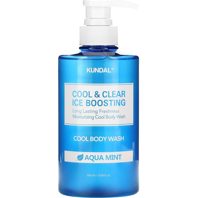 Kundal, Cool & Clear Ice Boosting, Cool Lichaamszeep, Aqua Munt, 16,9 fl oz (500ml) blue