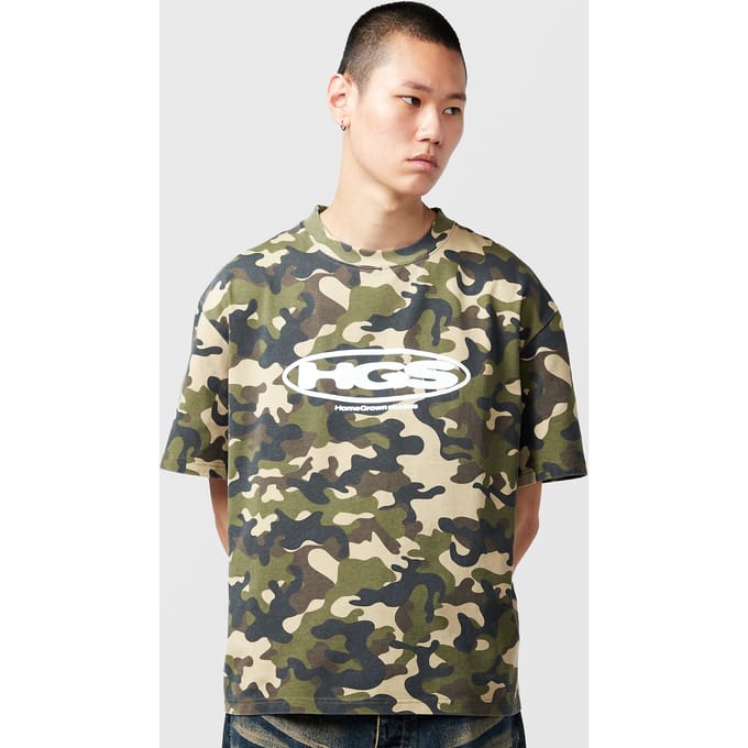 Home Grown Studios Camo T-Shirt, groen