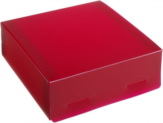 Giftbox kunststof, 15x15x5 cm ROZE (10 stuks)