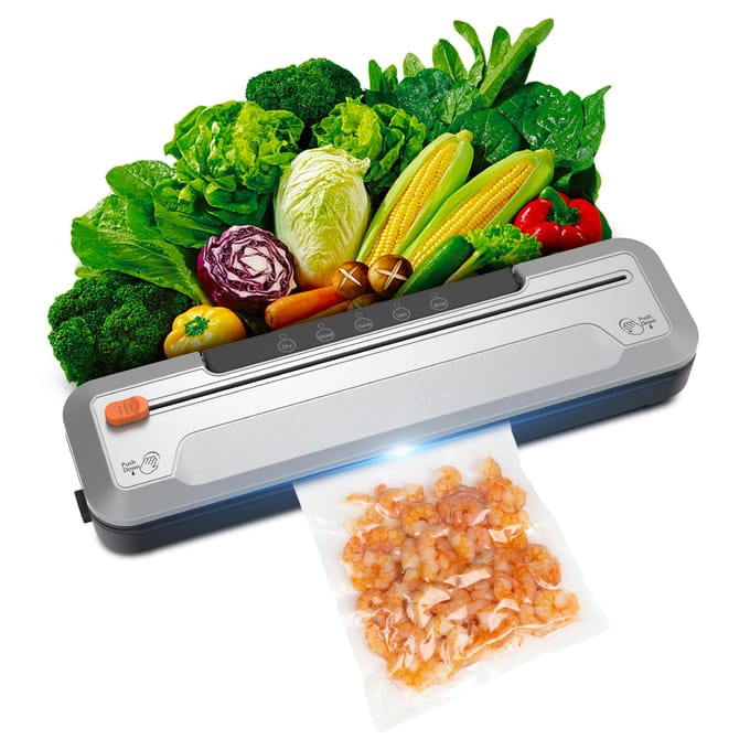 Machine de scellage sous vide automatique, puissance d'aspiration 55kpa, scelleuse d'aliments sous vide avec coupe externe EU Plug argenté