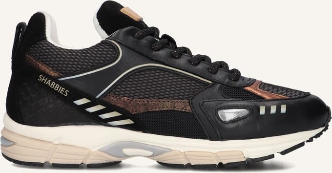 Shabbies Amsterdam - Abbey Masha Sneaker Mesh Zwart - Maat 37