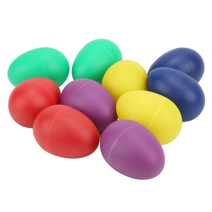 10 Stuks Mini Muzikale Eieren Kleurrijke Hand Plastic Ei Shakers Percussie Muziekinstrument Speelgoed multi