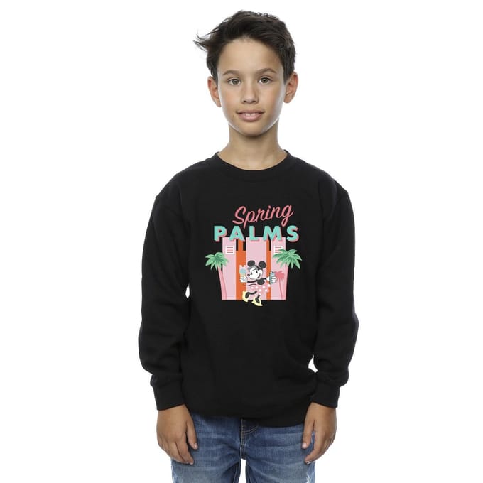 Disney Jongens Minnie Mouse Lentepalmen Sweatshirt (Zwart)