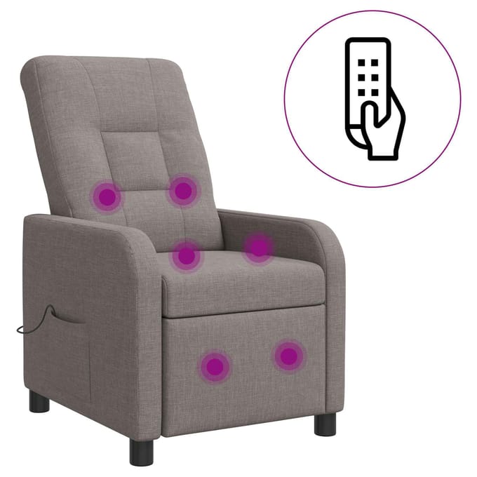 vidaXL - Massage - Relaxstoel - Taupe - Stof