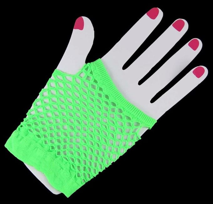Korte neon net handschoenen Groen