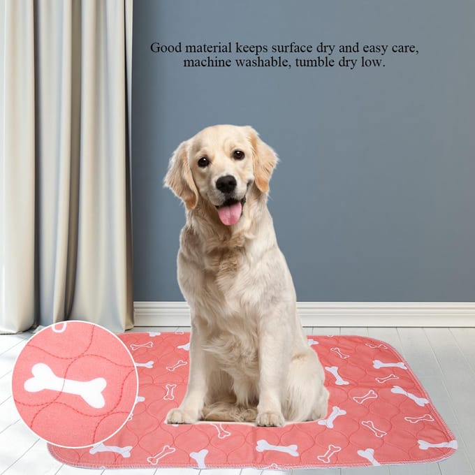 Tapis de propreté réutilisable et imperméable pour chiots, chiens et chats, 80 x 90 cm pink
