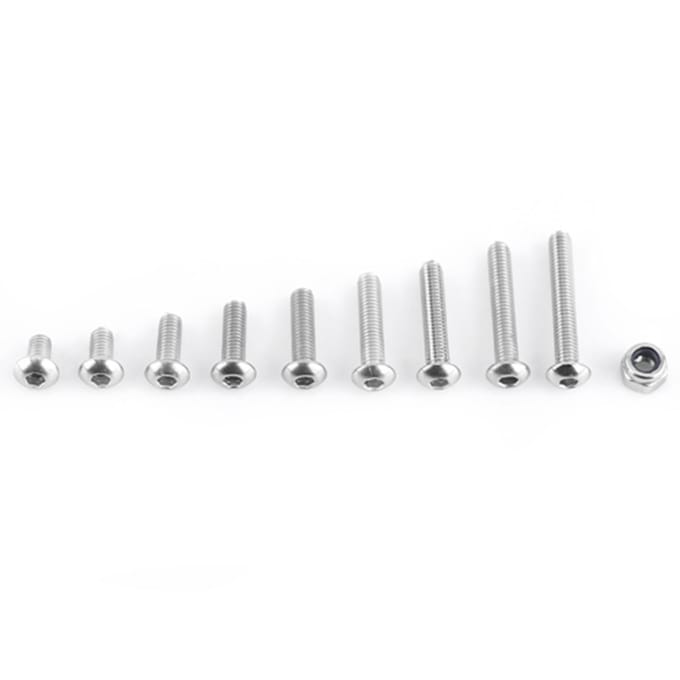 280 stuks M3 Roestvrij Staal SS304 Zeskant Socket Knopkop Schroeven en Borgmoeren Assortimentsset