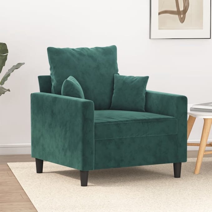 vidaXL - Fauteuil - 60 - cm - fluweel - donkergroen