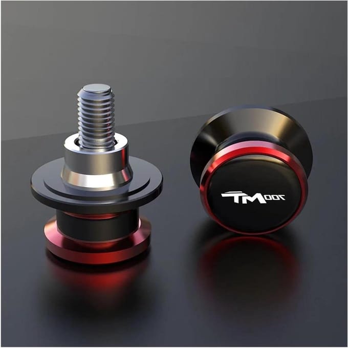 Achterstandaard Schroeven - Swingarm Sliders - Motor Onderhoud - CNC Aluminium - M10 - Rood