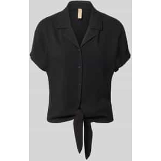 regular fit blouse van viscose met knoopdetail model 'RADIA'