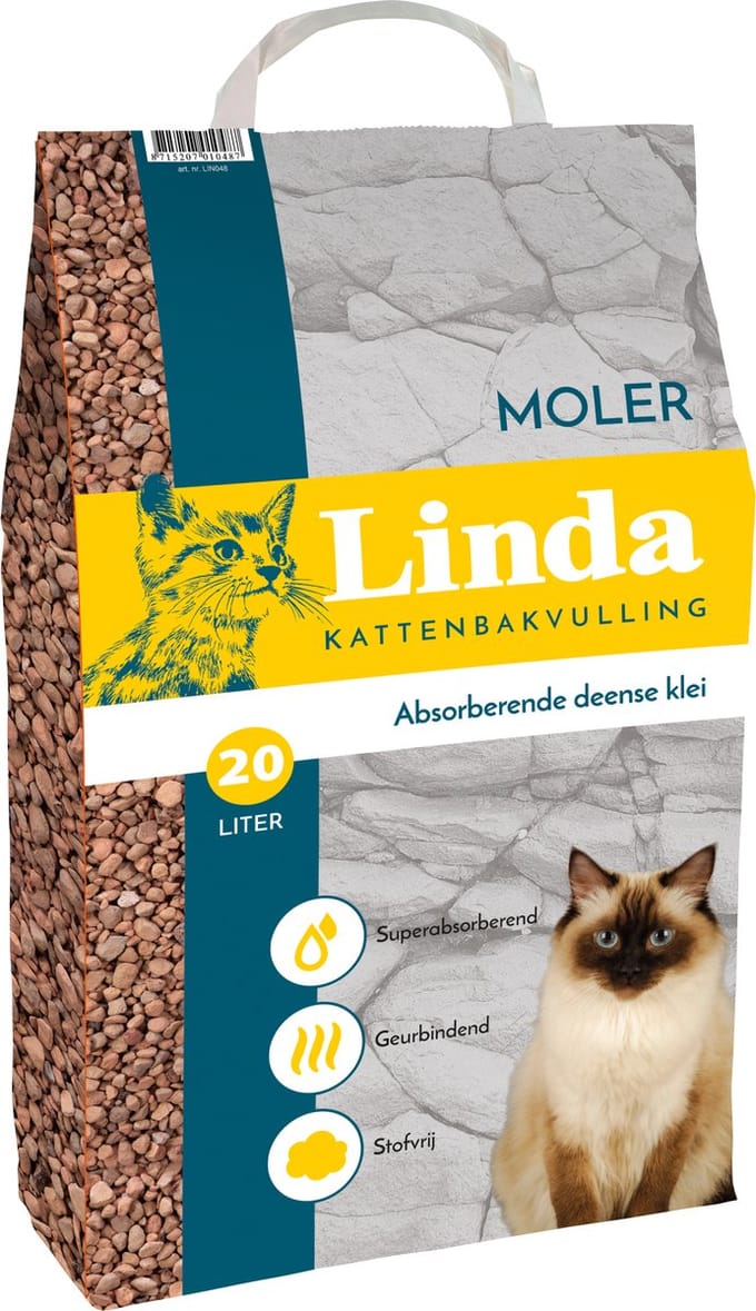 Linda Moler - Kattenbakvulling - Absorberend - 20 Liter - CA 11KG - 1ST