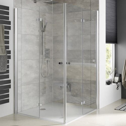 HSK Atelier Plan corner entry with hinged folding door 75 x 75 cm 17288010-41-50