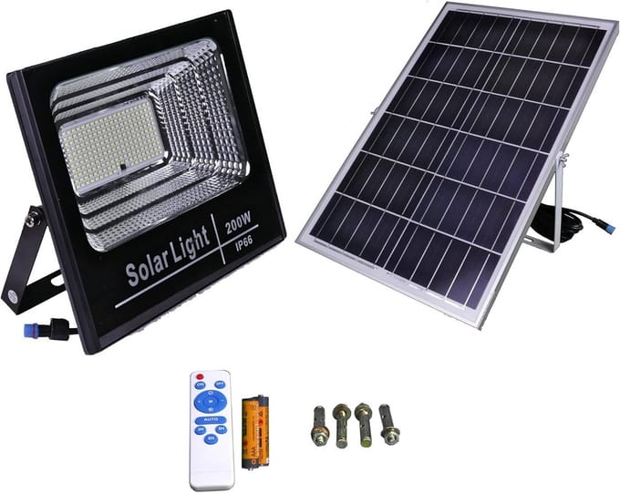 Krachtige Solar LED Buitenlamp met Afstandsbediening en Zonnepaneel