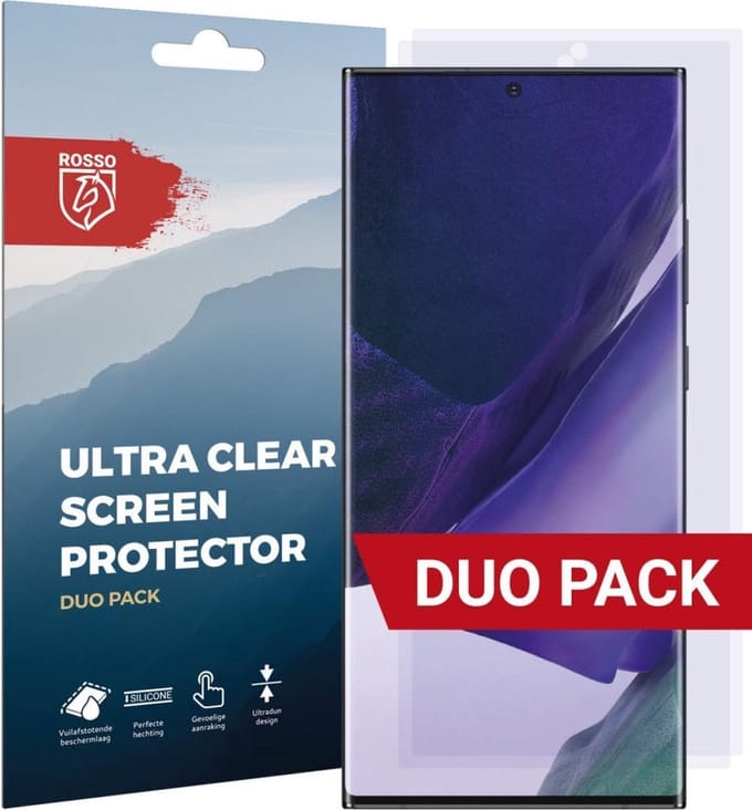 Rosso Screen Protector Ultra Clear Duo Pack Geschikt voor Samsung Galaxy Note 20 Ultra | Folie | 2 Stuks