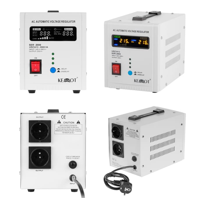 Kemot SER-2000 automatische spanningsstabilisator - van 145–260 V AC naar 230 V