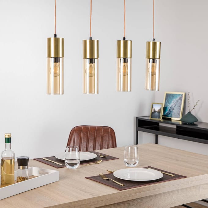 Globo - hanglamp - Annika - messing - metaal - grote eettafellamp - E27 - 21000-4HM