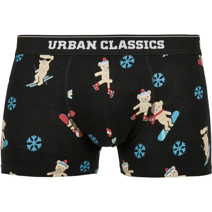 Urban Classics - Organic X-Mas 3-Pack Boxershorts set - M - Blauw