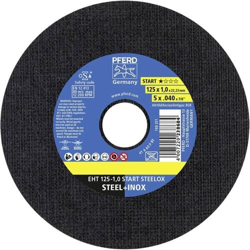 PFERD TOOLS EHT 125-1,0 START (10) 69121041 Doorslijpschijfset 125 mm 10 stuk(s) RVS, Staal