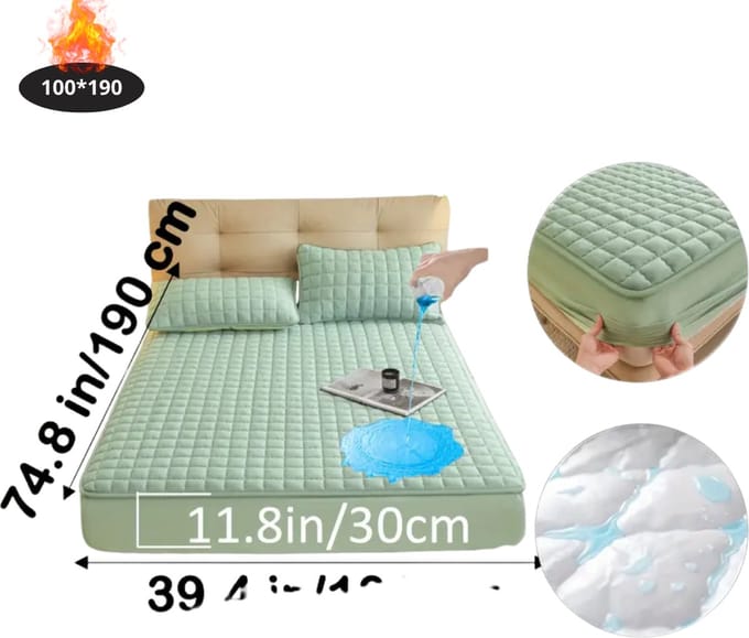 Bovista Waterdicht Hoeslaken - Beddengoed - Fitted Sheet - Bed - Lichtgroen 100x190