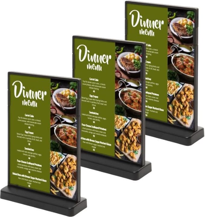3 pack T Menukaarthouder A5 formaat staand Menuhouder acryl T standaard acryl kaarthouder | menustandaard A5 Folderstandaard Folderhouder