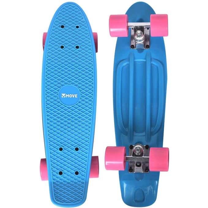 Cruiser Skateboard - Move Old School Retro Board 22 Sky Blue - blauw - 55cm