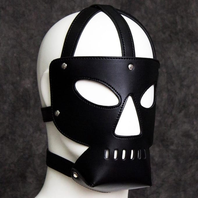 Banoch - Skull Black Mask - zwart masker pu leer - bondage
